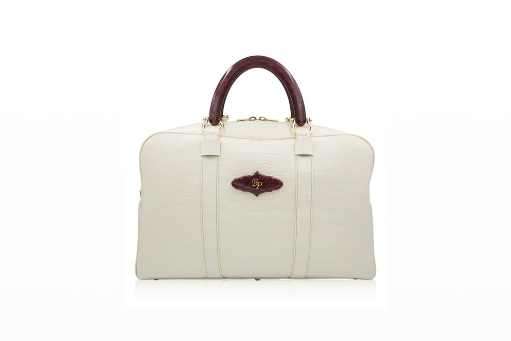 Louis XVI OffWhite Alligator Travel Bag Baron Paris