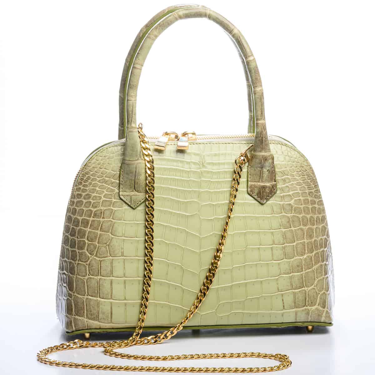 Marsellaise Handbag, Seafoam Green Alligator with Gray Accents – Baron Paris