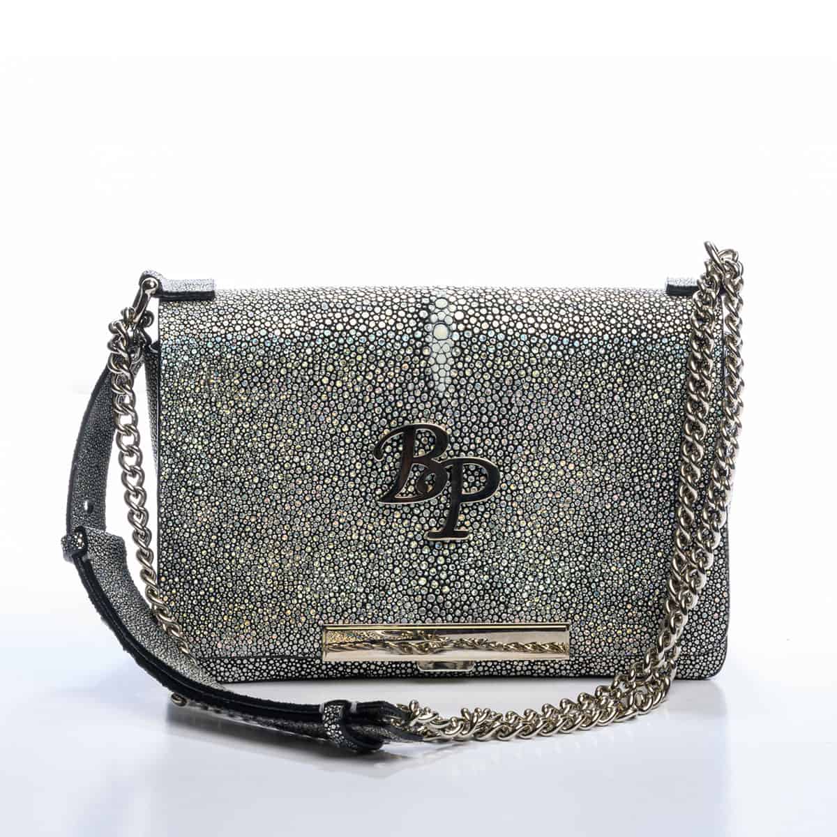 Marie Antoinette Chain Bag, Silver Stingray – Baron Paris