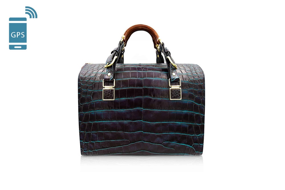 Jeanne D'Arc Two-tone Brown & Turquoise Alligator Handbag