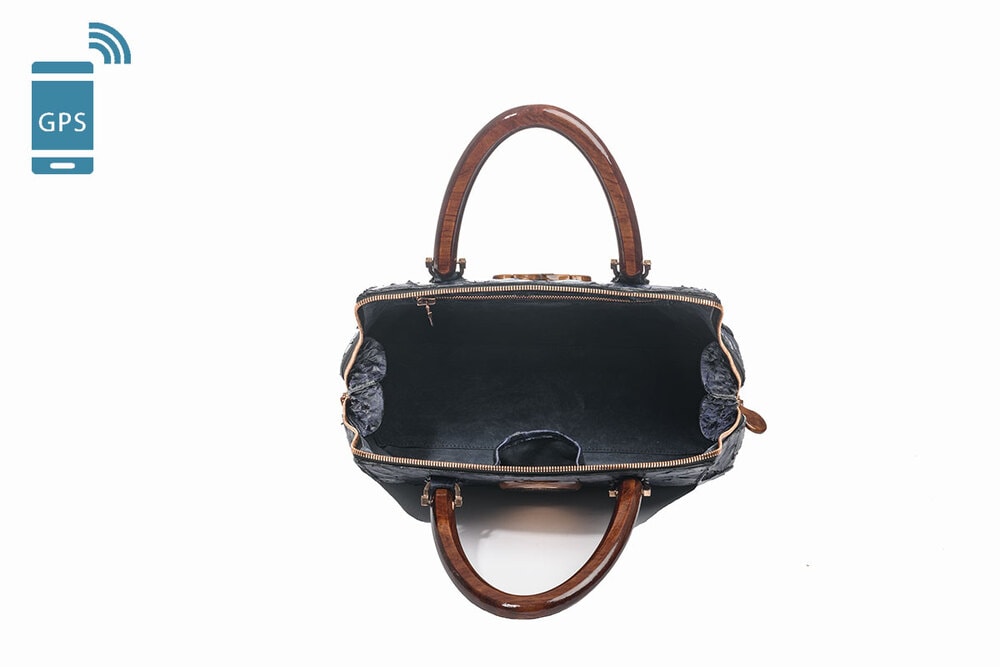 Duchesse De Bourgogne Medium Blue Arapaima Handbag