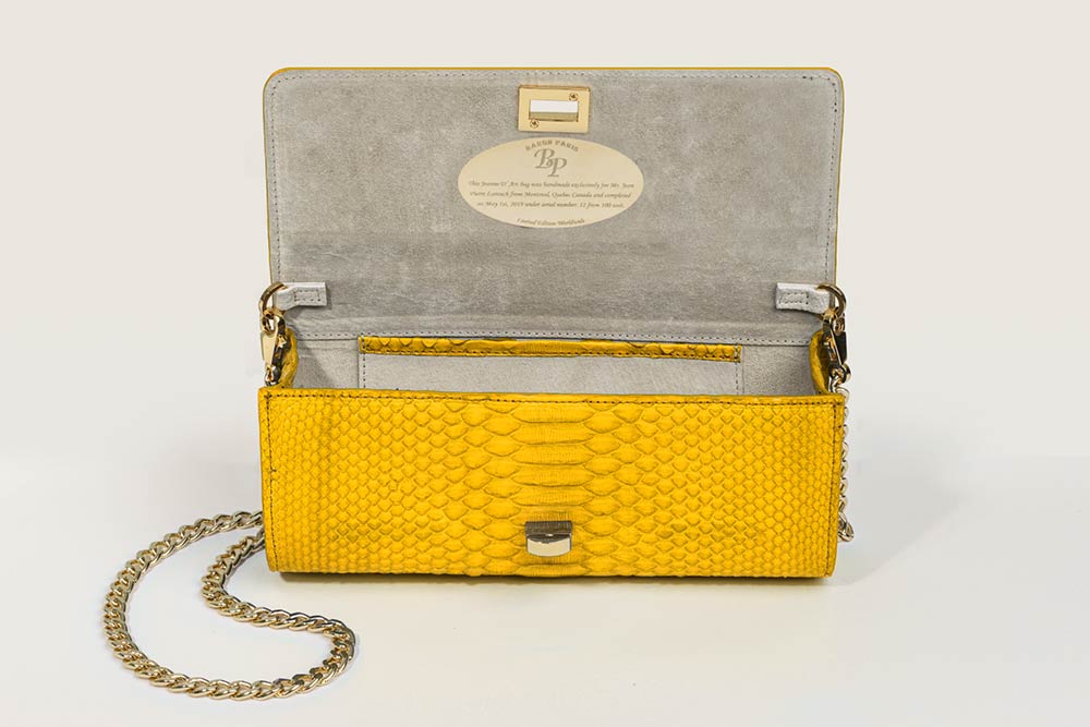 Duchesse De Polignac Yellow Python Clutch