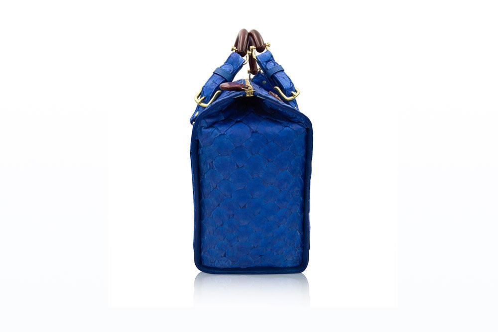 Jeanne D'Arc Royal Blue Arapaima Hand Bag