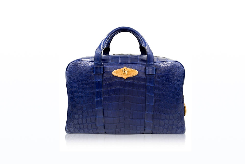 Louis XIV Navy Blue Alligator Travel Bag