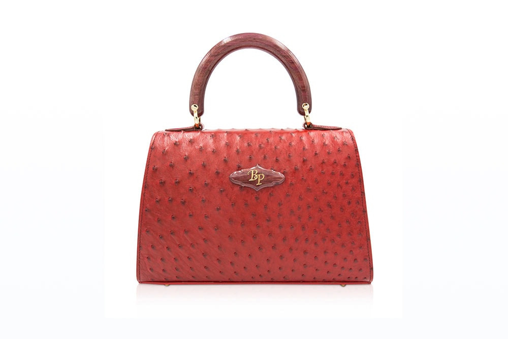 Baron Paris Ma Belle Red Ostrich and Alligator handbag