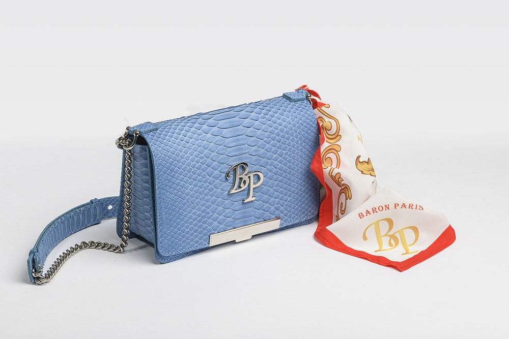Marie Antoinette Sky Blue Python Chain Bag – Baron Paris