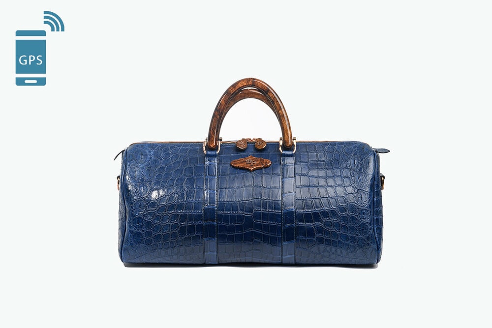 Marquis De Lafayette Blue Alligator Duffel Bag